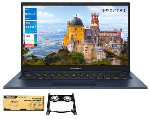 ASUS Vivobook 14X X1404VA-I512256 Laptop, 14 FHD 1920 * 1080, Intel Core i5-1334U,12GB DDR4 RAM, 256GB SSD, Wi-Fi 5, W11 Home, HDMI, Bundle with PCO Laptop Cooler
