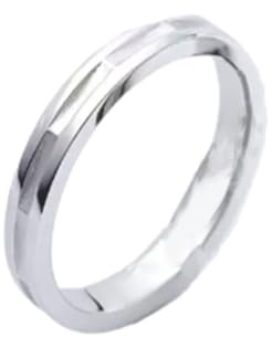 Wycian Ehering Silber Damen Eheringe Weissgold 14 Karat Polieren Größe 56 (17.8) Massiv, Nicht Plattiert Mode für Schwester Abschluss Schmuck