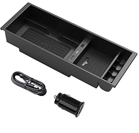DEMULAX 10W Auto-Wireless-Ladegerät, for Ford, for F-150, for, 2009-2021 Center Console Storage Box Wireless Charger Pad Tragbare Ladestation für das Auto