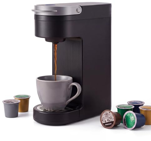 ALLILUYAA Kapselkaffeemaschine für K-Cup-Kapseln, Schwarz, 360ml | Wärmeisolierung, Aufheizfunktion