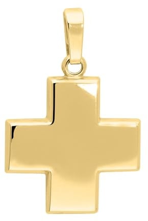 My Gold Herren Anhänger Kreuz Gold 585 (Ohne Kette) Echtes Gelbgold (14 Karat) 20mm x 15mm Goldkreuz Star Cross