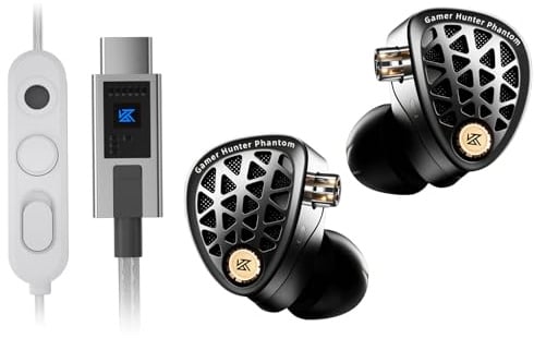 KZ Phantom Cuffie in ear, auricolari gaming con alloggiamento interamente in metallo, suono nitido e bassi profondi, vestibilità sicura per tecnici del suono e musicisti.
