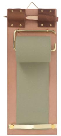 Operitacx Vintage Wandhalterung mit Notizrolle Holzstift Hängender Notizblockhalter Memotafel für Büro Küche Inklusive Ersatzpapierrolle