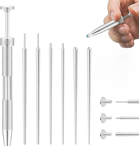 Vesavifaka 16G 18G Upgraded Piercing Set Lang Anti-Rutsch Piercing Zangel Greifer Werkzeug zum Wechseln von Schmuck - Edelstahl Threadless/Threaded Einführstift, Hypoallergen Nickel Blei-frei Körper