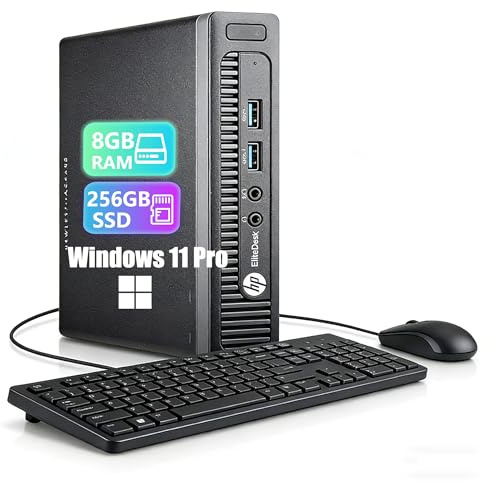 HP EliteDesk 705 G3 Mini Desktop Computer PC, AMD A12-9800, 8 GB RAM, SSD da 256 GB, WiFi, Bluetooth, tastiera US QWERTY Windows, 11 Pro (ricondizionato)