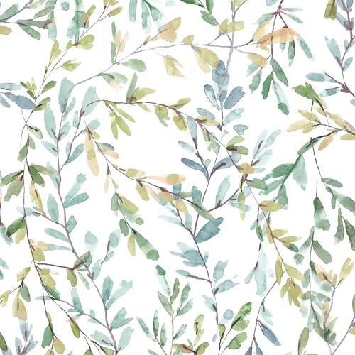 Laura Ashley Brayton Leaves Fresh Green Wallpaper | White Leaves | Paste the Wall | Eco-Friendly