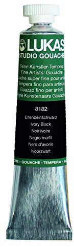 LUKAS STUDIO GOUACHE 20 ml - Künstler-Gouache in Premium-Qualität - Farbton Elfenbeinschwarz