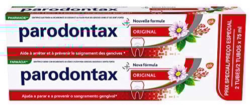 Parodontax Dentifrice Pâte Original Dentrifice, Aide à Arrêter et Prévenir Le Saignement Des Gencives, Lot de 2x75ml