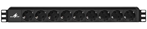 MONACOR RCS-92/SW Rack-Steckdosenleiste mit 9 Schukosteckdosen schwarz