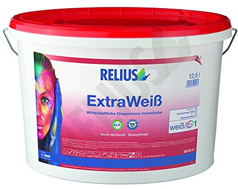 Relius ExtraWeis Leistungsstarke Dispersions-Innenfarbe Stumpfmatt 10 Liter