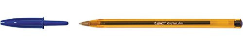 BIC – Lote de 6 bolígrafos «Cristal orange» de punta fina, color azul