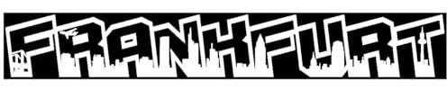 Skyline4u Autoaufkleber Frankfurt Aufkleber Schriftzug Skyline 50 x 7,1cm weiß