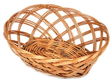 PM24 Weidenkorb Brotkorb Weidenschale Obst Besteck Körbchen oval aus Weide geflochten K2 033