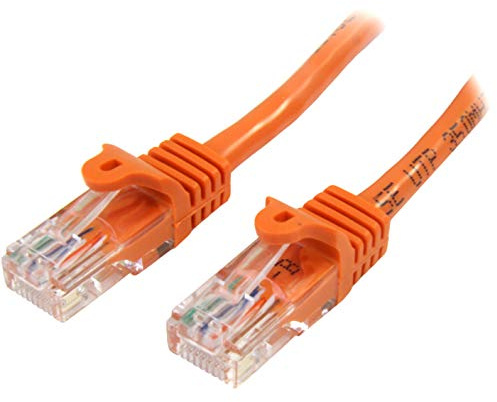 StarTech 5m Cat5e Snagless Ethernet Cable, PoE, Orange (45PAT5MOR) | Gold-plated RJ45, Patch Cable, Ethernet Cord, Connectors, Long, UTP, 5Gbps speeds, 24AWG copper