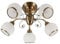 Lindby Deckenlampe Glas Metall altmessing, Deckenleuchte Ø 59 cm 5x E14 max. 40W ohne Leuchtmittel Wohnzimmerlampe Schlafzimmer Flur Büro