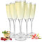 Sendez - Set di 6 calici da champagne fatti a mano, con bordo argentato, per prosecco
