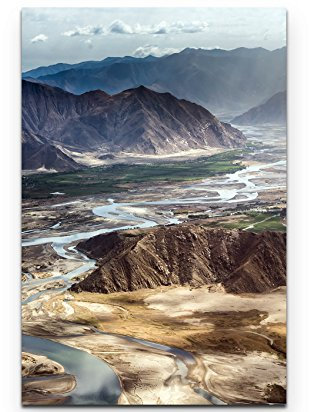 Paul Sinus Art Leinwandbilder | Bilder Leinwand 90x60cm bergige Landschaft China