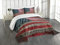 ABAKUHAUS Amerikanische Flagge Tagesdecke Set, US-Flaggen-Platte, Set mit Kissenbezug Klare Farben, für Einzelbetten 170 x 220 cm, Rot Grauen
