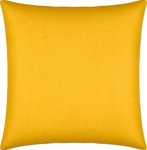 Erwin Müller Kissenbezug, Kissenhülle Single-Jersey Murnau - gelb Größe 80x80 cm - bügelfrei, strapazierstark, elastisch, mit Reißverschluss