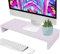 SOULONG Supporto per monitor desktop, 1 ripiano, in legno, 50 x 20 x 7,7 cm, bianco