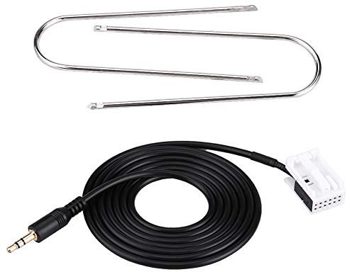 Vobor AUX cable car audio - Cable auxiliar AUX con herramientas de extracción de radio Adaptador de cable de entrada AUX de audio para 307308407 C2 C5