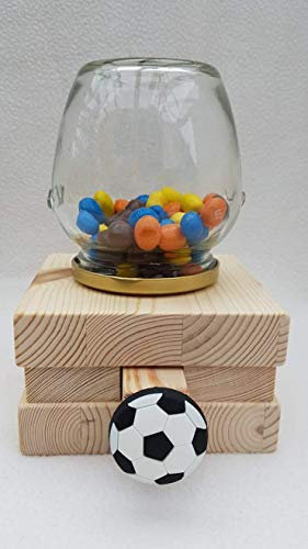 XL Bonbonspender aus Holz- Kaugummiautomat- Süßigkeitenautomat- Candyspender-mit Fußball