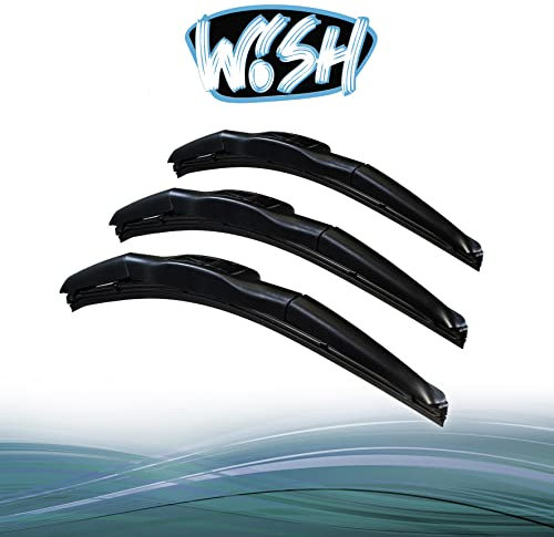 Wish® Hybrid Symbio Satz Front + Heck Scheibenwischer Länge: 20 500mm / 16 400mm / 14 350mm Wischblätter Vorne Hybrid-Scheibenwischer Hinten HS20.16.14