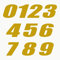 Autodomy Motorrad Motocross Nummer 10 Stücke | Startnummer Aufkleber Sie widerstehen Regen und Sonne | Vinyl Number Stickers Gold