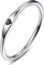 BONLAVIE 925 Sterling Silber einfache Carve Herz Hochzeit Band stapelbar Versprechen Ring für Sie (52 (16.6), A-Silber-Schwarz)