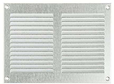 Steinberg14 Galvanised Steel 200x150mm Air Vent Cover with Insect Mesh - 8x6 inch Ventilation Grille - Air Vent Register for Walls and Ceilings - Ventilation Cover for Outdoor and Indoor