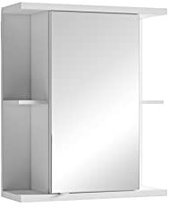 byLIVING Spiegelschrank Nebraska/weiß/Badschrank mit Spiegeltür / 1-türiger Spiegel Hängeschrank/Badezimmer/Bad-Spiegel/viel Stauraum/B 60, H 70, T 25 cm