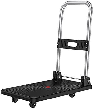 Plattformwagen Klappwagen 300kg Ladegewicht, Handschub-Plattformwagen Mit 360-Grad-Schwenkrädern, PP-Industrie-Schubwagen, Zum Beladen Und Lagern