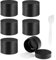 Black Travel Cosmetic Sample Jars, 6Pcs 30ml/30g Refillable Travel Makeup Pots Empty Sample Containers Tub with Inner Liner and Spatula for DIY Makeup Cream Lotion Nails(Not for Liquids or Oil)