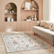 Nazar Orientalischer Vintage-Teppich, maschinenwaschbar, klassischer Flachgewebe, Medaillon, Ornament - Farben Bordeaux, Creme, Khaki (18 Creme, 160 x 230 cm)