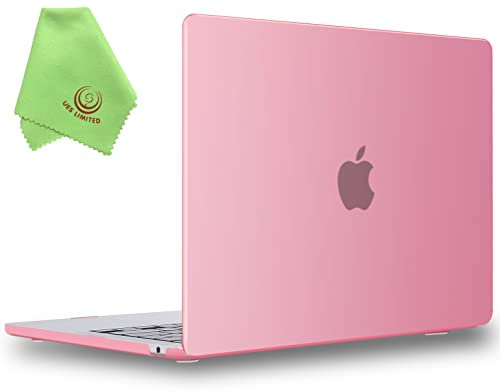 UESWILL Compatible with MacBook Air 13 inch M4 M3 M2 Case 2022-2025 Model A3240 A3113 A2681 with 13.6 Liquid Retina Display Touch ID, Matte Hard Shell Case Cover + Microfiber Cloth, Pink