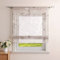 CORLIF Raffgardine mit Tunnelzug Leinenoptik Raffrollos Chrysantheme Druck Fenstergardine Stangendurchzug Rollo für Küche Transparent Kurzvorhang Landhausstil BxH 80x140 cm Sand