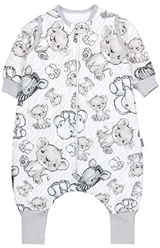 TupTam Baby Schlafsack mit Beinen und Ärmeln OEKO-TEX zertifizierte Materialien, Winterschlafsack 2,5 TOG Unisex, Farbe: Safari Beige, Größe: 92-98