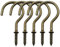 20PCS Cup Hook Metal Ceiling Hooks Multipurpose Vinyl Coated Screw-in Wall Hooks for Hanging Plants, Cups,Kitchen Hooks, Utensils, Lights and Stuff Great for Indoor & Outdoor Use (Antique Brass, 25mm)