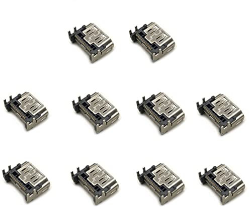 LiLiTok Lot de 10 ports d'interface HD pour PS5 HDMI compatible avec connecteur de console de jeu PS5