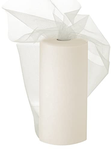 Tüll Rollen Tüll Stoff Beige 30cm x 92M, EUBSWA Tüllband Tüll Rolle für Hochzeit Party Tutu Rock Bankett Kleidung Deko Handwerk DIY Puppenkleidung