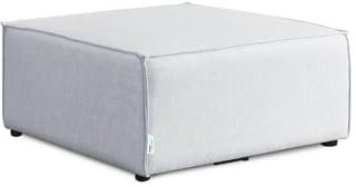 Home Deluxe - Hocker Verona - Hellgrau, ca. 87 x 46 x 87 cm, Sitzhöhe: 46 cm, Sitztiefe: 87 cm I Modulares Sofa Modulsofa Ecksofa Wohnlandschaft