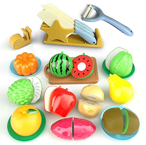 Ustensile Cuisine Enfant, Fruit et Legume Jouet a Decouper Enfant Jeu D'imitation Jouet, Bebe Cuisine Accessoire Motricité Fine Jeux, Dinette Cadeau Fille Garcon 2+ Ans