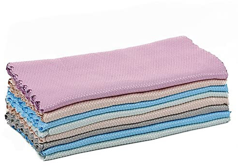 8 Stücke Mikrofaser Putztücher, Fischschuppentuch Mikrofasertuch Wiederverwendbar, Microfasertücher für Glas Spiegel Fenster Auto Küche - 40 x 30cm