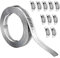 Hoses Clamps, 3m/9.8ft Adjustable Stainless Steel Large Hose Clips with 10 Fasteners, Pipe Clamps Worm for Home Gas Pipe, Fuel Line, Exhaust Ducting, Plumbing, Intercooler Machine