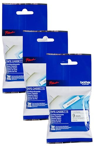 Brother M-K221 original M-Schriftband (kompatibel mit: PT-85, PT-75, PT-BB4, PT-55, PT-65, PT-80, PT-90 und PT-M95) schwarz auf weiß (Packung mit 3)