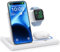 EXW Station de Charge, Chargeur à Induction 3 en 1 Chargeur sans Fil Compatible avec iPhone 16/15/14/13/12 Série, Apple Watch 10/9/8/7/6/SE/5/4/3, AirPods 2/3/4/Pro-Blanc