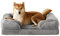 PJZP Orthopädisches Hundebett Sofa Hundebett Herausnehmbares Hundebett Eiförmiger Schaumstoff Wasserdichtes Futter （70-60-18CM）