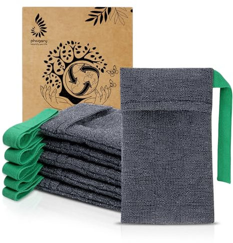 PHOGARY 6 Stück Exfoliate Seifensack zum Duschen, Seifensäckchen Nylon für Feste Seife, Premium Seifennetz Seifenbeutel für das Peeling, Seifentasche - Schnell Trocknend, Schimmelresistent(Grau)