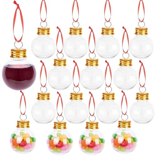 50ml Clear Round Christmas Decoration Ball Water Bottle Booze Filled Christmas Tree Ornaments Water Bottle Party Decor