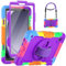 SEYMCY Kids Case for Samsung Galaxy Tab A9 8.7 inch 2023, Full Body Shockproof with Screen Protector, 360° Rotating Hand Strap & Stand, Shoulder Strap for Samsung A9 Tablet Case, Purple
